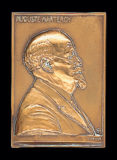 Médaille rectangulaire dédiée à Auguste Marteroy