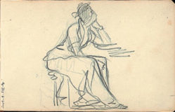 Femme assise accoudée