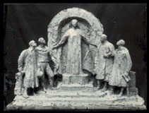 Maquette en terre pour le monument des infirmières