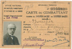 Carte du combattant de Jean Boucher