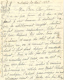 Lettre de Madame Boucher à son époux en 1938