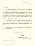 Invitation adressée à Jean Boucher pour l’inauguration de la statue de Victor Hugo